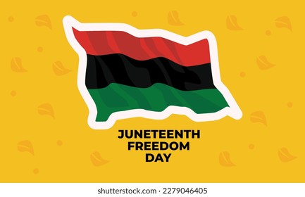 Juneteenth Freedom Day Abstract Vector Illustration. flag illustration isolated on yellow background.