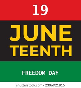 Juneteenth Freedom Day Abstract Vector Illustration - Juneteenth Independence Day. Freedom or Emancipation day. Annual american holiday, celebrated in June 19. African-American history Vector. 
