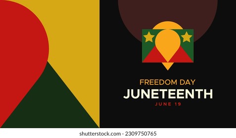 Juneteenth Freedom Day abstract vector illustration. Geometric background shape. Vector banner for ads, social media, card, poster. june 19