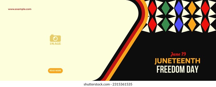 Juneteenth Freedom Day abstract vector illustration. Geometric banner shape. Vector background for ads, social media, card, poster. june 19