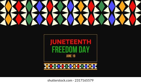 Juneteenth Freedom Day abstract vector illustration. Geometric background shape. Vector banner for ads, social media, card, poster. june 19