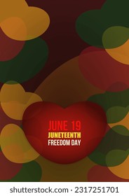 Juneteenth Freedom Day abstract vector illustration. Geometric poster shape. Vector background for ads, social media, card, banner. june 19