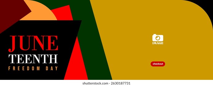 Juneteenth Freedom Day abstract vector illustration. Banner design for web, greetings, ads, annual events June 19
