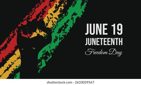 Juneteenth Freedom Day Abstract Vector Illustration With Negative Space Of Fist Hand