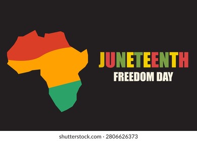 Juneteenth Freedom Day Africa Map Flat Design Illustration