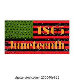 Juneteenth Freedom Day. African America Flag. African American Independence Day, June 19. Celebrate Black Freedom. T-Shirt, banner, greeting card design. Vector ilustration Isolated on White.