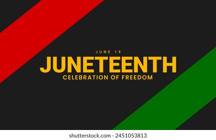 Juneteenth Freedom Day. African American emancipation history. Annual American holiday. Vector illustration