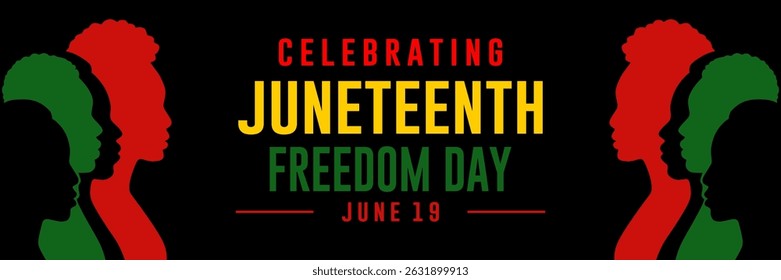 Juneteenth Freedom Day. African American Independence Day. Juneteenth holiday banner 2025. Vector illustration	