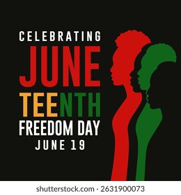 Juneteenth Freedom Day. African American Independence Day. Juneteenth holiday banner 2025. Vector illustration	