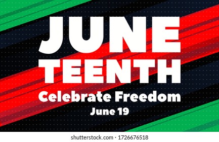 Juneteenth Freedom Day. African-American Independence Day, June 19. Juneteenth Celebrate Black Freedom. T-Shirt, banner, greeting card design.