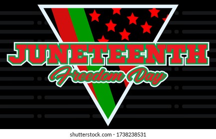 Juneteenth Freedom Day. African-American Independence Day, June 19. Juneteenth Celebrate Black Freedom. T-Shirt, banner, greeting card design. Vector ilustration. EPS 10