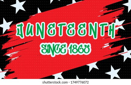 Juneteenth Freedom Day. African-American Independence Day, June 19. Juneteenth Celebrate Black Freedom. T-Shirt, banner, greeting card design. Vector ilustration. EPS 10
