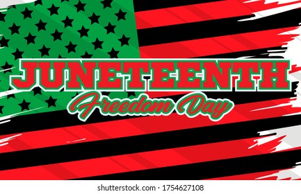 Juneteenth Freedom Day. African-American Independence Day, June 19. Juneteenth Celebrate Black Freedom. T-Shirt, banner, greeting card design. Vector ilustration. EPS 10
