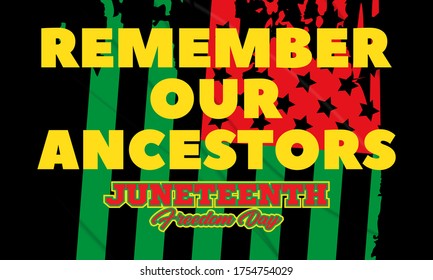 Juneteenth Freedom Day. African-American Independence Day, June 19. Juneteenth Celebrate Black Freedom. T-Shirt, banner, greeting card design. Vector ilustration. EPS 10