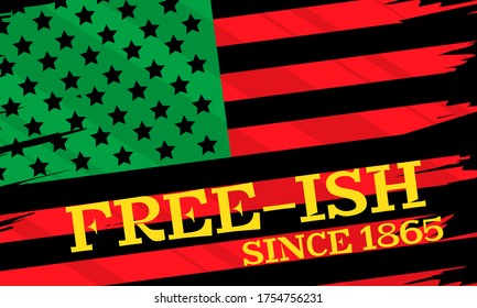 Juneteenth Freedom Day. African-American Independence Day, June 19. Juneteenth Celebrate Black Freedom. T-Shirt, banner, greeting card design. Vector ilustration. EPS 10