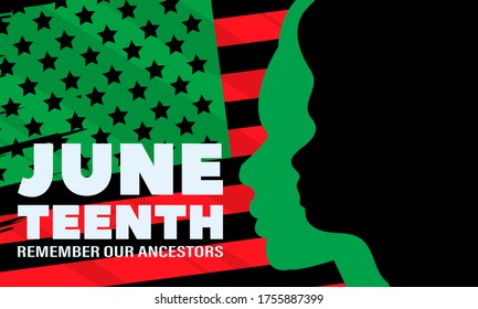 Juneteenth Freedom Day. African-American Independence Day, June 19. Juneteenth Celebrate Black Freedom. T-Shirt, banner, greeting card design. Vector ilustration. EPS 10