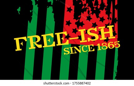 Juneteenth Freedom Day. African-American Independence Day, June 19. Juneteenth Celebrate Black Freedom. T-Shirt, banner, greeting card design. Vector ilustration. EPS 10