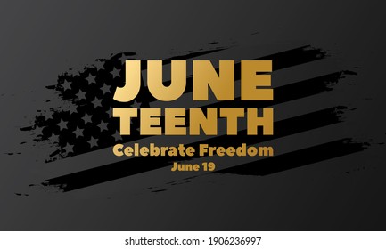 Juneteenth Freedom Day. African-American Independence Day, June 19. Juneteenth Celebrate Black Freedom. T-Shirt, banner, greeting card design. Vector ilustration. EPS 10