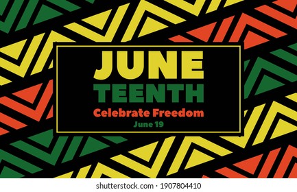 Juneteenth Freedom Day. African-American Independence Day, June 19. Juneteenth Celebrate Black Freedom. T-Shirt, banner, greeting card design. Vector ilustration. EPS 10