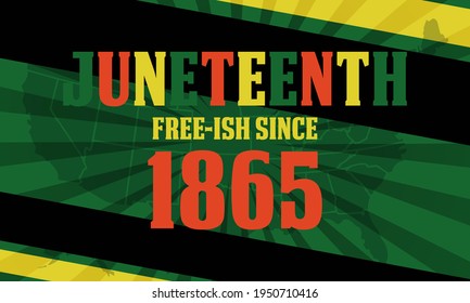 Juneteenth Freedom Day. African-American Independence Day, June 19. Juneteenth Celebrate Black Freedom. T-Shirt, banner, greeting card design. Vector ilustration. EPS 10