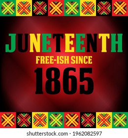 Juneteenth Freedom Day. African-American Independence Day, June 19. Juneteenth Celebrate Black Freedom. T-Shirt, banner, greeting card design. Vector ilustration. EPS 10