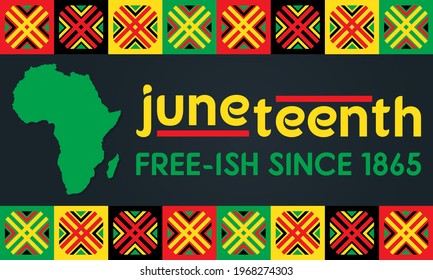 Juneteenth Freedom Day. African-American Independence Day, June 19. Juneteenth Celebrate Black Freedom. T-Shirt, banner, greeting card design. Vector ilustration. EPS 10