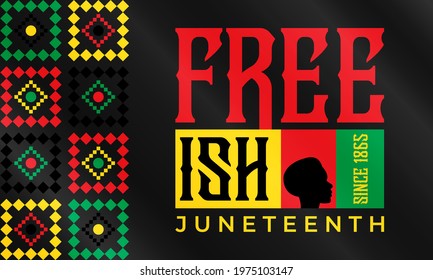 Juneteenth Freedom Day. African-American Independence Day, June 19. Juneteenth Celebrate Black Freedom. T-Shirt, banner, greeting card design. Vector ilustration. EPS 10