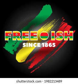 Juneteenth Freedom Day. African-American Independence Day, June 19. Juneteenth Celebrate Black Freedom. T-Shirt, banner, greeting card design. Vector ilustration. EPS 10