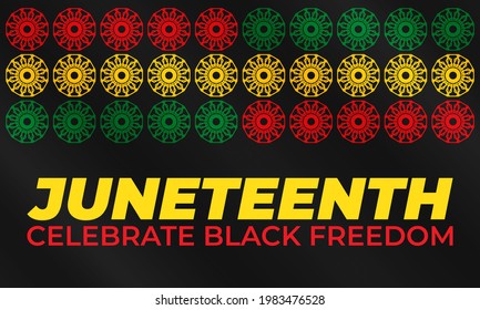 Juneteenth Freedom Day. African-American Independence Day, June 19. Juneteenth Celebrate Black Freedom. T-Shirt, banner, greeting card design. Vector ilustration. EPS 10