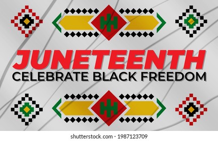 Juneteenth Freedom Day. African-American Independence Day, June 19. Juneteenth Celebrate Black Freedom. T-Shirt, banner, greeting card design. Vector ilustration. EPS 10