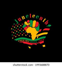 Juneteenth Freedom Day. African-American Independence Day, June 19. Juneteenth Celebrate Black Freedom. Good for T-Shirt, banner, greeting card design etc