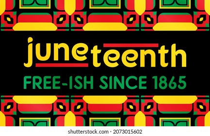 Juneteenth Freedom Day. African-American Independence Day, June 19. Juneteenth Celebrate Black Freedom. T-Shirt, banner, greeting card design. Vector ilustration. EPS 10