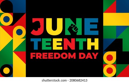 Juneteenth Freedom Day. African-American Independence Day, June 19. Juneteenth Celebrate Black Freedom. T-Shirt, banner, greeting card design. Vector ilustration. EPS 10