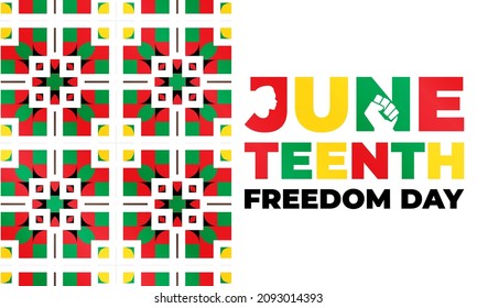 Juneteenth Freedom Day. African-American Independence Day, June 19. Juneteenth Celebrate Black Freedom. T-Shirt, banner, greeting card design. Vector ilustration. EPS 10