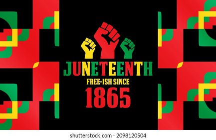 Juneteenth Freedom Day. African-American Independence Day, June 19. Juneteenth Celebrate Black Freedom. T-Shirt, banner, greeting card design. Vector ilustration. EPS 10