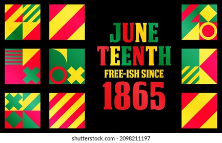 Juneteenth Freedom Day. African-American Independence Day, June 19. Juneteenth Celebrate Black Freedom. T-Shirt, banner, greeting card design. Vector ilustration. EPS 10
