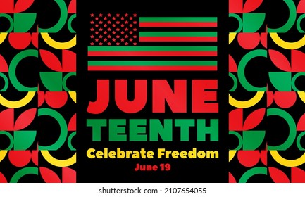 Juneteenth Freedom Day. African-American Independence Day, June 19. Juneteenth Celebrate Black Freedom. T-Shirt, banner, greeting card design. Vector ilustration. EPS 10