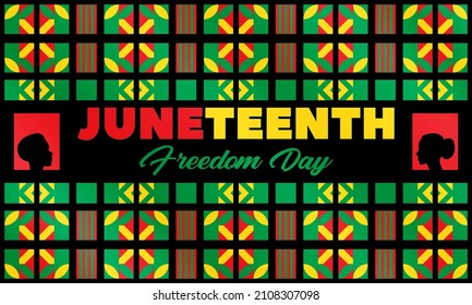 Juneteenth Freedom Day. African-American Independence Day, June 19. Juneteenth Celebrate Black Freedom. T-Shirt, banner, greeting card design. Vector ilustration. EPS 10
