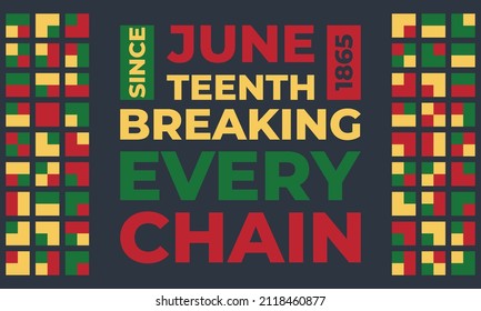 Juneteenth Freedom Day. African-American Independence Day, June 19. Juneteenth Celebrate Black Freedom. T-Shirt, banner, greeting card design. Vector ilustration. EPS 10