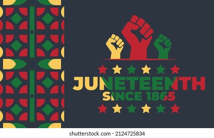 Juneteenth Freedom Day. African-American Independence Day, June 19. Juneteenth Celebrate Black Freedom. T-Shirt, banner, greeting card design. Vector ilustration. EPS 10