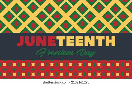 Juneteenth Freedom Day. African-American Independence Day, June 19. Juneteenth Celebrate Black Freedom. T-Shirt, banner, greeting card design. Vector ilustration. EPS 10