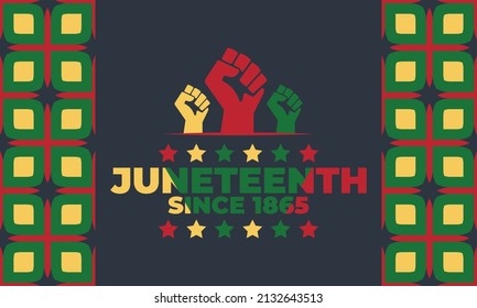 Juneteenth Freedom Day. African-American Independence Day, June 19. Juneteenth Celebrate Black Freedom. T-Shirt, banner, greeting card design. Vector ilustration. EPS 10