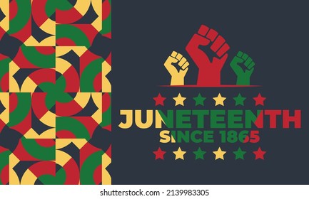 Tag der Freiheit im Juni. Afroamerikanischer Unabhängigkeitstag, 19. Juni. Feiern Sie die Schwarze Freiheit. T-Shirt, Banner, Grußkartendesign. Vektorgrafik. EPS10