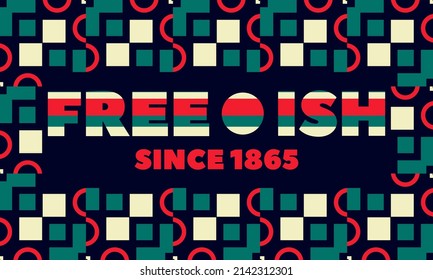 Juneteenth Freedom Day. African-American Independence Day, June 19. Juneteenth Celebrate Black Freedom. T-Shirt, banner, greeting card design. Vector ilustration. EPS 10