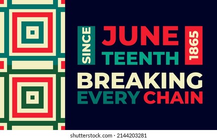 Juneteenth Freedom Day. African-American Independence Day, June 19. Juneteenth Celebrate Black Freedom. T-Shirt, banner, greeting card design. Vector ilustration. EPS 10