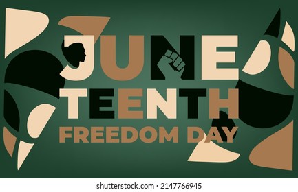 Juneteenth Freedom Day. African-American Independence Day, June 19. Juneteenth Celebrate Black Freedom. T-Shirt, banner, greeting card design. Vector ilustration. EPS 10