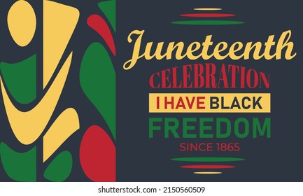 Juneteenth Freedom Day. African-American Independence Day, June 19. Juneteenth Celebrate Black Freedom. T-Shirt, banner, greeting card design. Vector ilustration. EPS 10