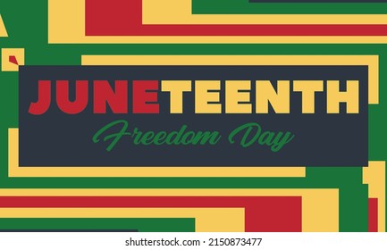 Juneteenth Freedom Day. African-American Independence Day, June 19. Juneteenth Celebrate Black Freedom. T-Shirt, banner, greeting card design. Vector ilustration. EPS 10