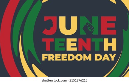 Juneteenth Freedom Day. African-American Independence Day, June 19. Juneteenth Celebrate Black Freedom. T-Shirt, banner, greeting card design. Vector ilustration. EPS 10