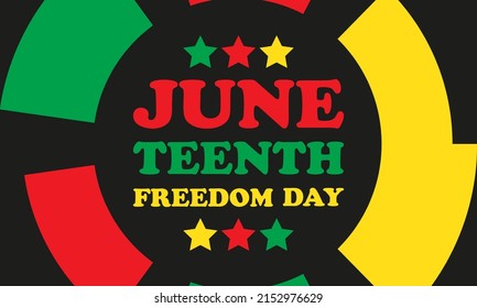 Juneteenth Freedom Day. African-American Independence Day, June 19. Juneteenth Celebrate Black Freedom. T-Shirt, banner, greeting card design. Vector ilustration. EPS 10